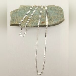 Italian Sterling Silver 24" Cuban Chain 3mm